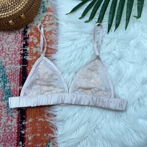 UO Urban Outfitters Out From Under Pink Sexy Sheer Triangle Bralette Medium
